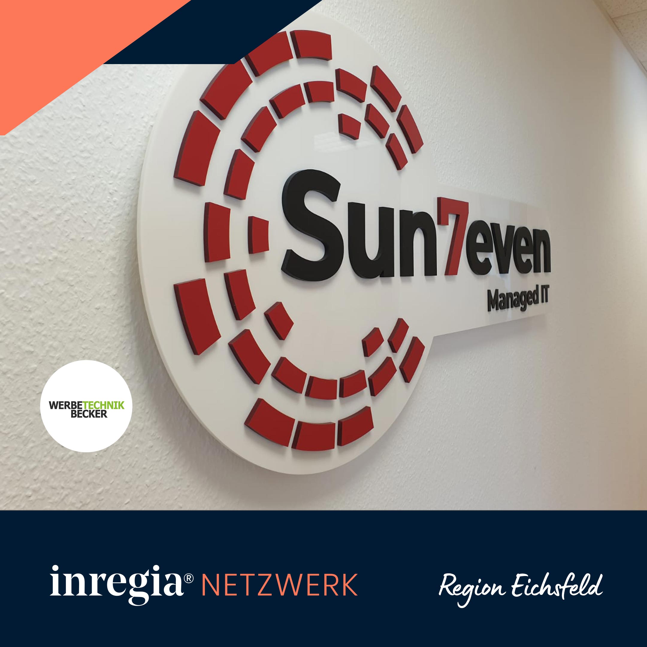 Werbetechnik Becker – Neues Firmenschild für IT Firma Sun7even